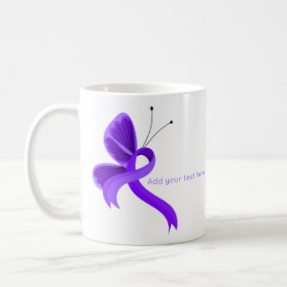 Violet Awareness Ribbon Butterfly Coffee Mug
