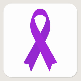 Violet Awareness Ribbon by Janz White Square Sticker