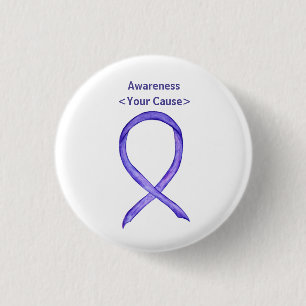 Violet Awareness Ribbon Custom Art Pins