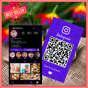 Violet Bakery Instagram Chef QR Code Social Media Business Card
