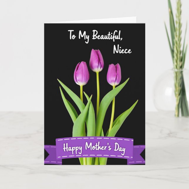 Violet Banner Mothers Day Card (Front)