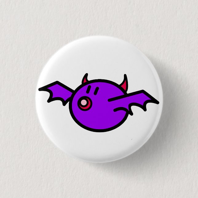 Violet Bat (White background) Pinback Button (Front)