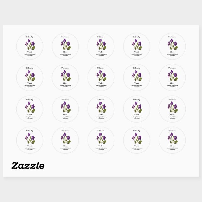 violet birth flower sticker (Sheet)