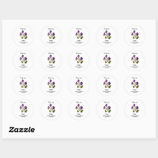 violet birth flower sticker