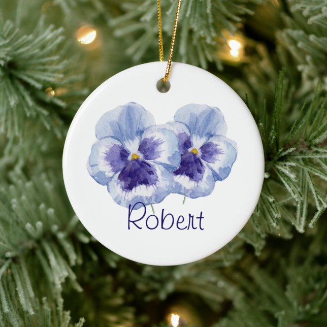 Violet Birth Month Flower FEBRUARY Name & Year Ceramic Ornament (Tree)
