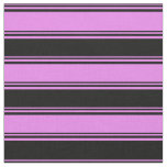 [ Thumbnail: Violet & Black Colored Lined Pattern Fabric ]