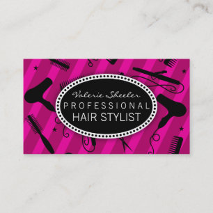 Violet & Black Hair Salon Tools Business Card