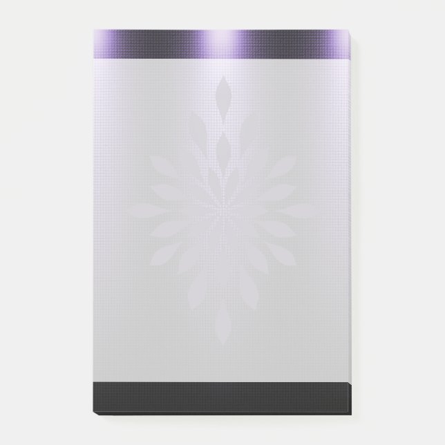 Violet black metallic look floral embelisment post-it notes (Front)