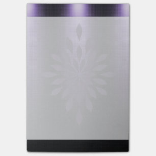 Violet black metallic look floral embelisment post-it notes