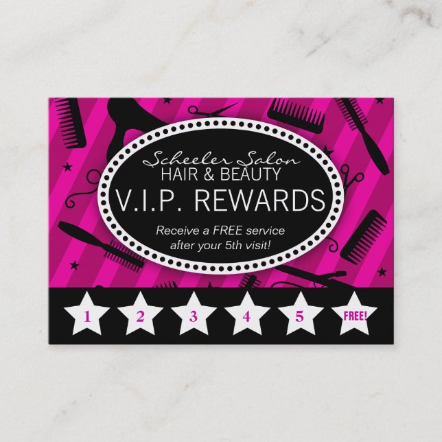 Violet & Black Salon Loyalty Card (Front)