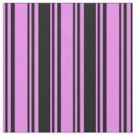 [ Thumbnail: Violet & Black Striped/Lined Pattern Fabric ]