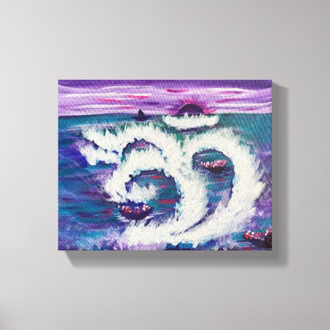 Violet Bloom - Om Canvas Painting Print (Front)