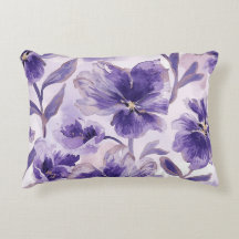 Violet Blooms Watercolor Purple Flowers Painted