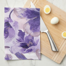 Violet Blooms Watercolor Purple Flowers Painted