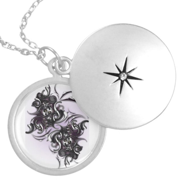 "Violet Blossom Abstraction", Necklace (Front)