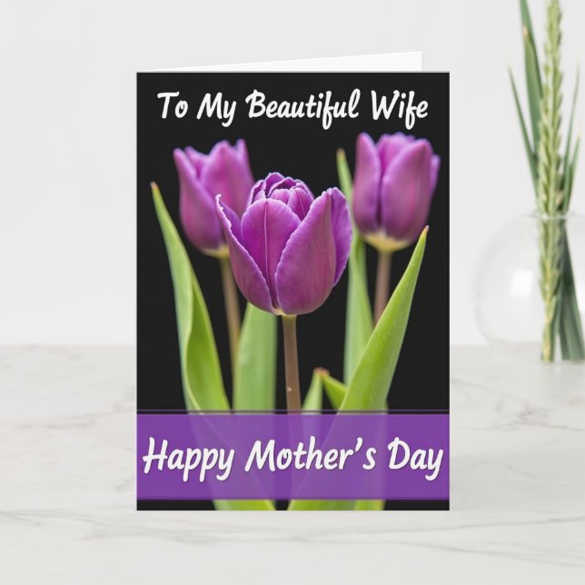Violet Blossom Moms Day Card (Front)