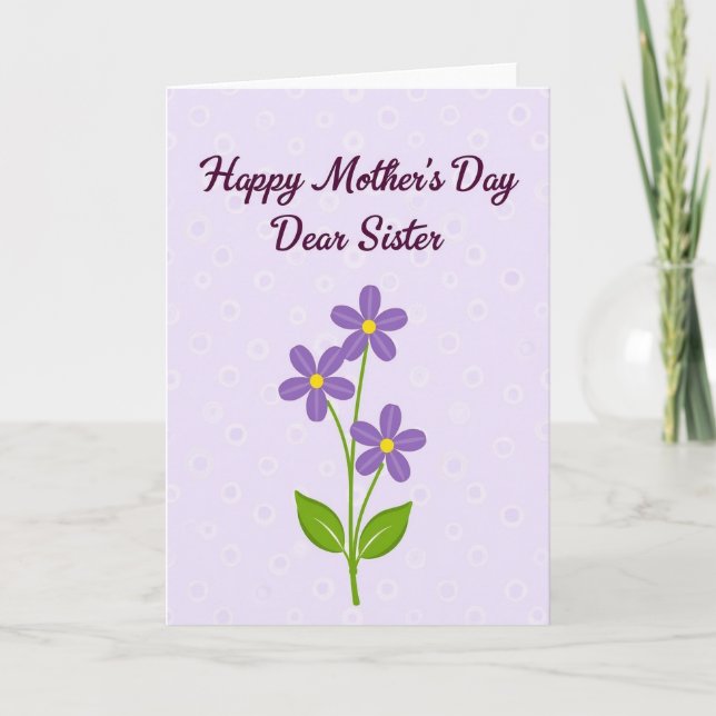 Violet Blossom Sister Card (Front)