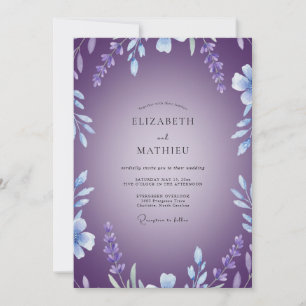Violet Blossom Vine Wedding Invitation