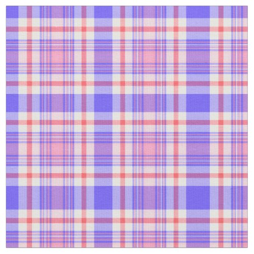 Violet Blue and Pink Plaid Fabric