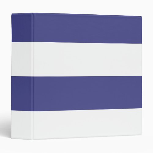 Violet Blue and White Simple Extra Wide Stripes 3 Ring Binder