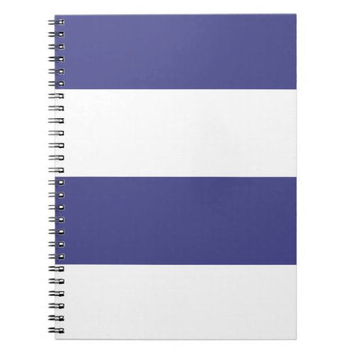 Violet Blue and White Simple Extra Wide Stripes Notebook