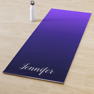 Violet Blue Black Personalized Ombre Yoga Mat