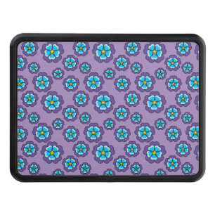 Violet Blue Flowers Pattern Hitch Cover