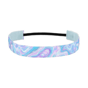 Violet Blue Marble Texture Abstract Liquid Paint Athletic Headband