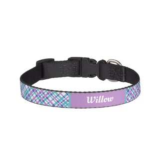 Violet blue plaid pattern Custom name