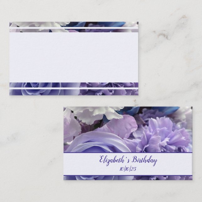 Violet Blue Rose Place Card (Front/Back)