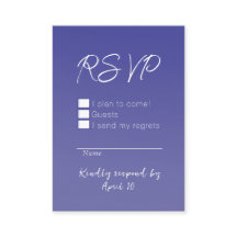 Violet Blue Rose Response Card
