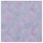 Violet-blue Roses &amp; Tulips with Gold Confetti Fabric
