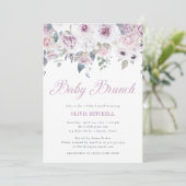 Violet Blush | Floral Baby Brunch Invitation (Standing Front)