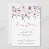 Violet Blush | Floral Baby Brunch Invitation (Front)