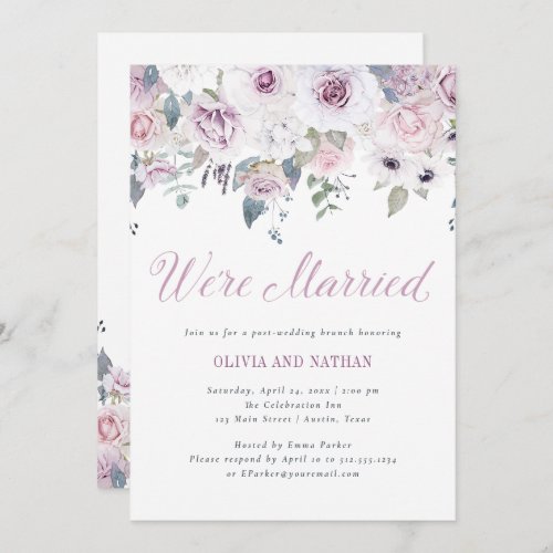 Violet Blush  Floral Post Wedding Celebration Invitation