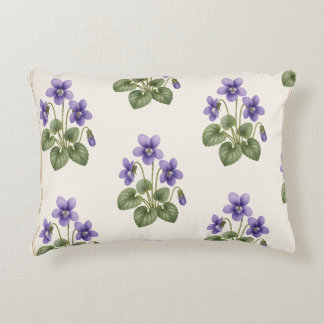 Violet Botanical, February Birth Flower Accent Pillow