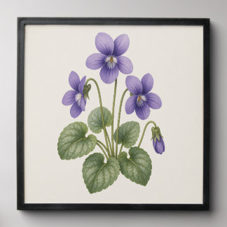 Violet Botanical, February Birth Flower Peel And Stick Photo Tile