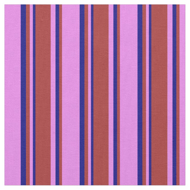 Violet, Brown & Blue Colored Lines Fabric (Close Up)