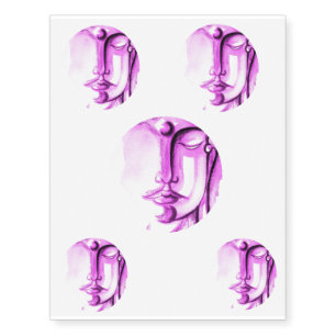 VIOLET BUDDHA FACES Temporary Tattoos