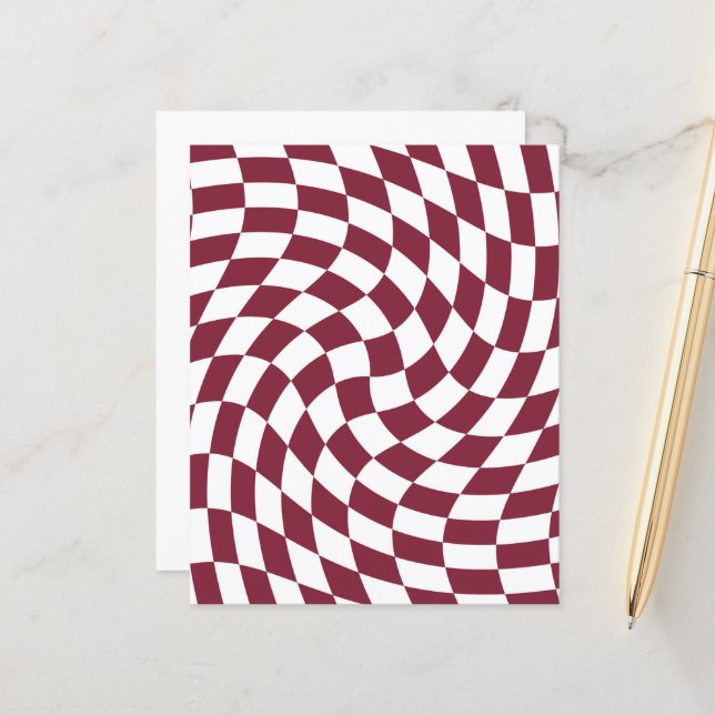 Violet Burgundy Wedding Collection Check Checkered (Front/Back In Situ)