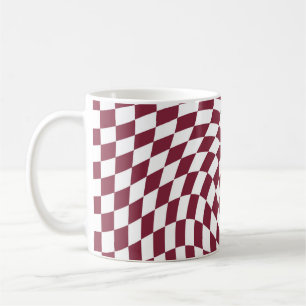 Violet Burgundy Wedding Collection Check Checkered Coffee Mug