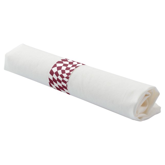 Violet Burgundy Wedding Collection Check Checkered Napkin Bands (Angled)