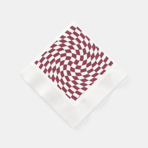 Violet Burgundy Wedding Collection Check Checkered Napkins