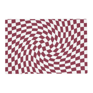 Violet Burgundy Wedding Collection Check Checkered Placemat