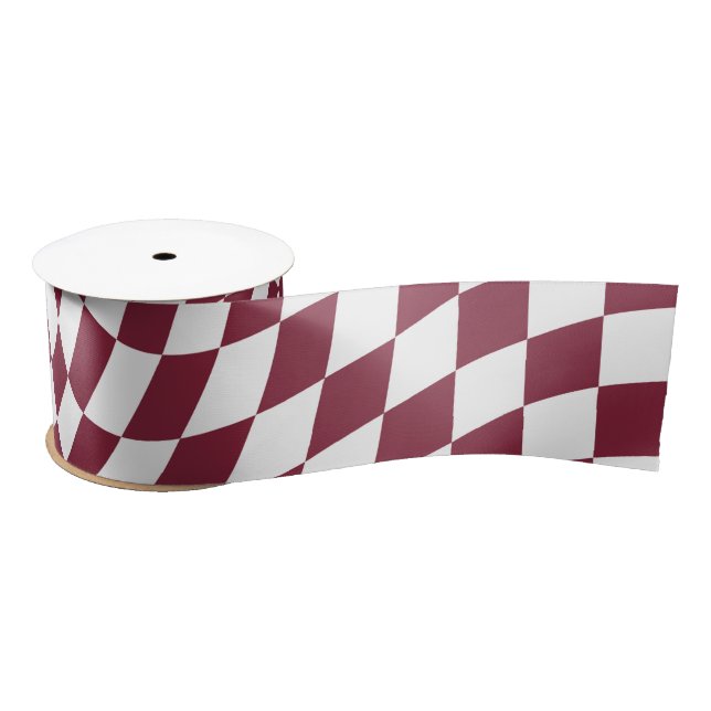 Violet Burgundy Wedding Collection Check Checkered Satin Ribbon (Spool)