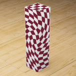Violet Burgundy Wedding Collection Check Checkered Wine Box<br><div class="desc">Modern bohemian dark burgundy red color theme bridal wedding party products. Evergreen retro trendy warped checks design,  warped checkered paper plates in beautiful elegant and chic dark burgundy red and white color.</div>