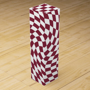 Violet Burgundy Wedding Collection Check Checkered Wine Box