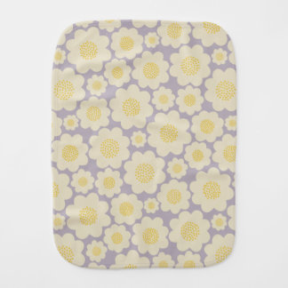 Violet Burp Cloth With Simple Flowers