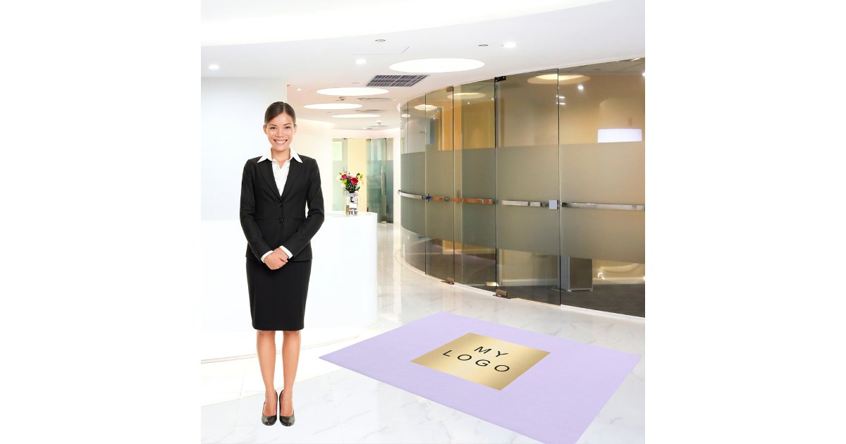 Violet business logo rug | Zazzle