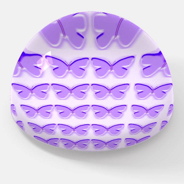 Violet Butterflies Dome Paperweight (Angled)